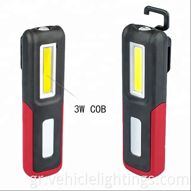 Hot Sell Plastic 3W COB LED 160 Lumens Επαναφορτιζόμενα χέρια Δωρεάν Φως